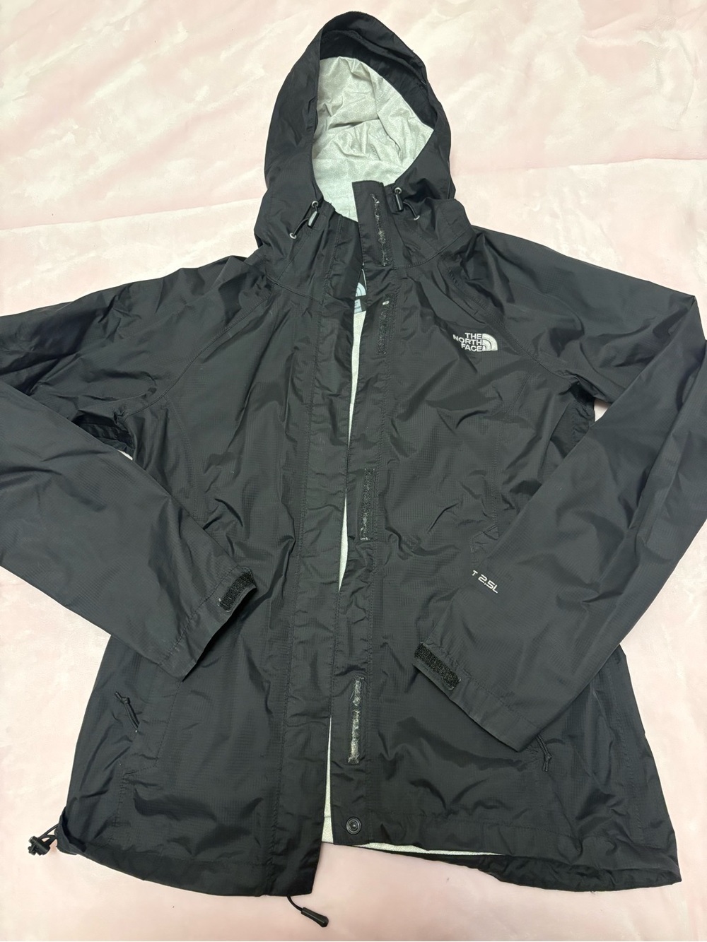 The North Face womens windbreaker Black Waterproof Hooded Jacket